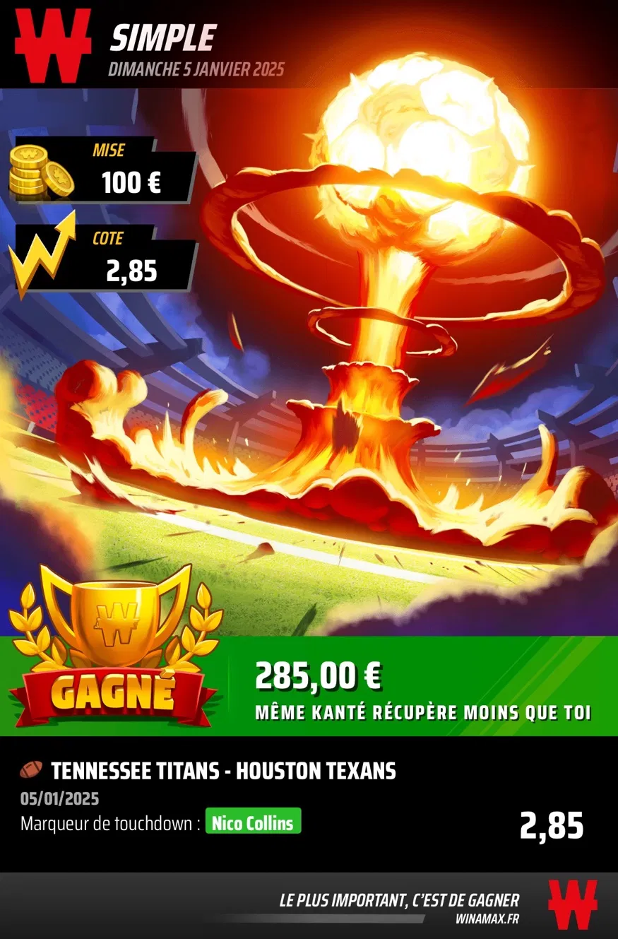 Ticket gagné : Troy Franklin marqueur de TD, cote 3,00